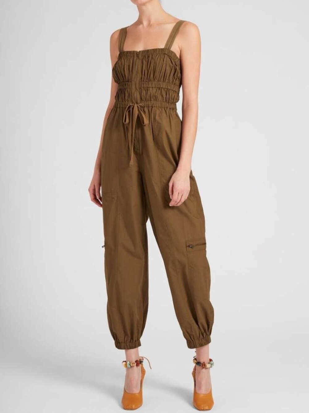 ULLA JOHNSON KATRIEN KHAKI JUMPSUIT S #216